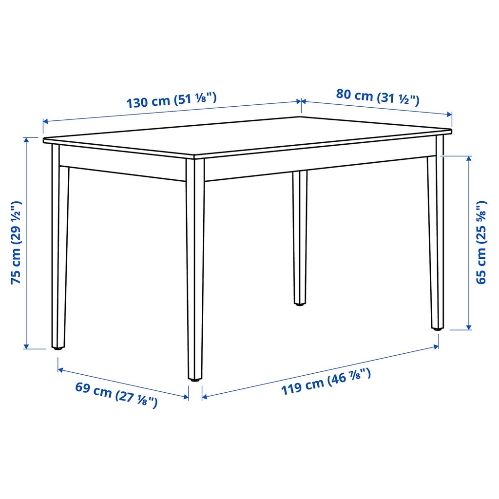 NÄSINGE Table - white 130x80 cm - image 5