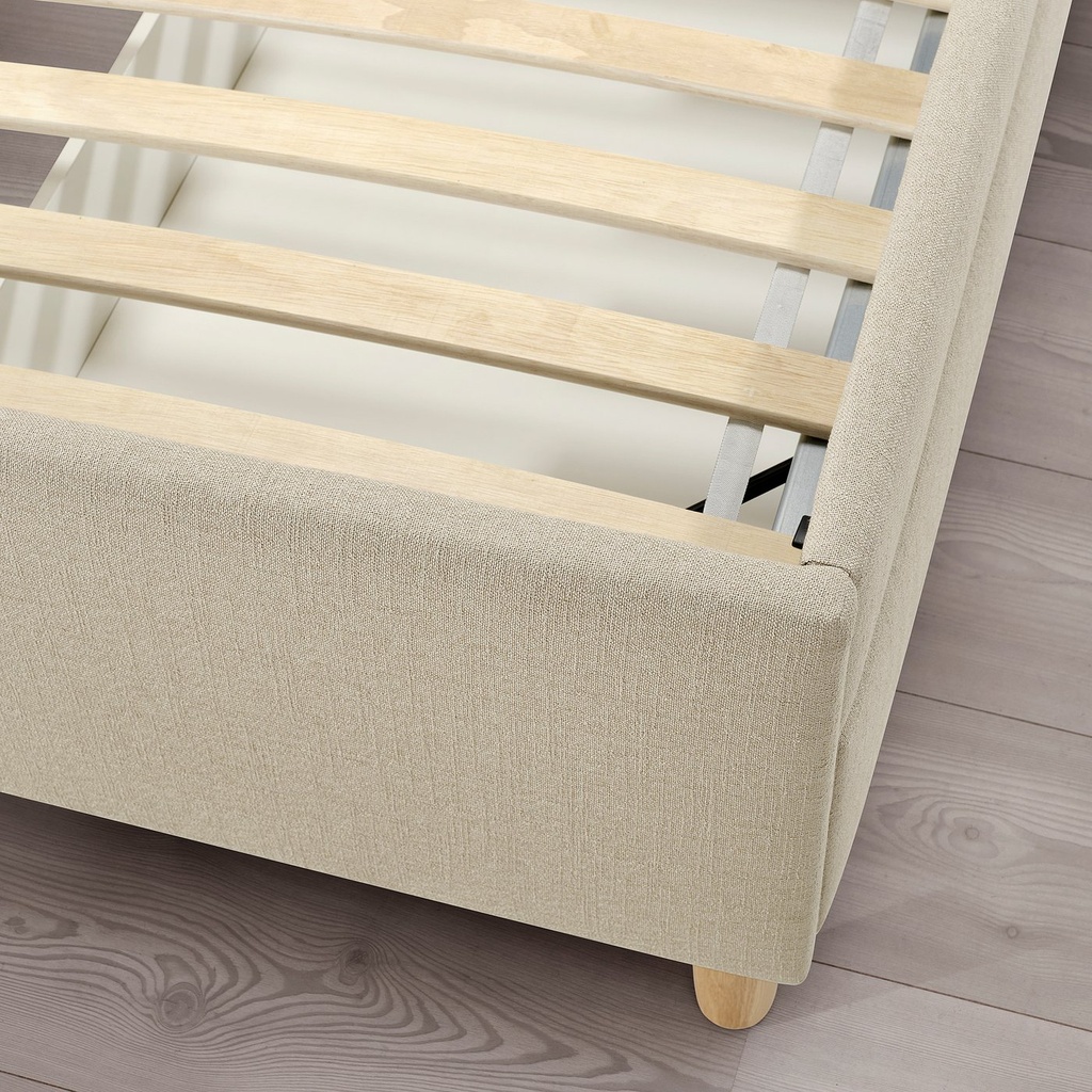 IDANÄS Upholstered storage bed - Naggen beige 140x200 cm - image 8