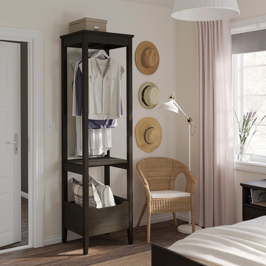 IDANÄS Open wardrobe - dark brown stained 59x211 cm - image 2