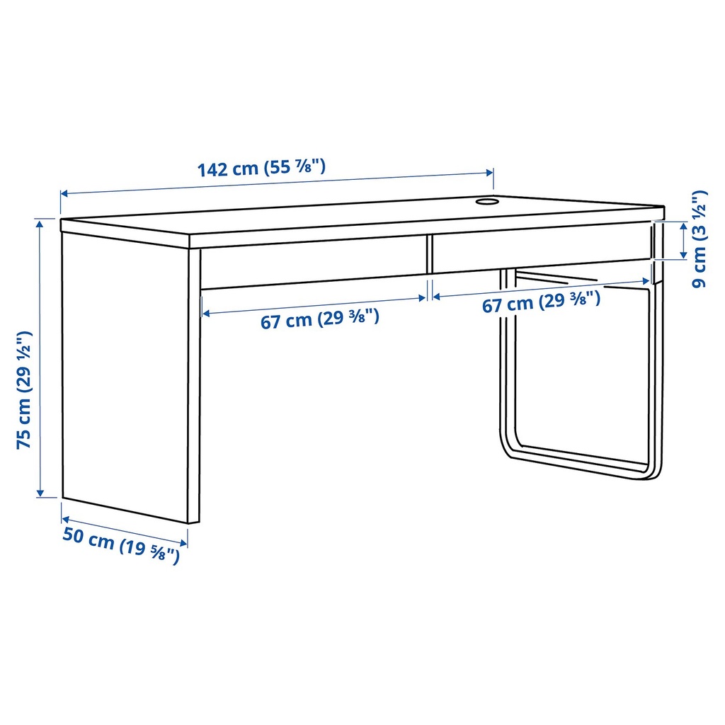 MICKE Desk - white 142x50 cm - image 5