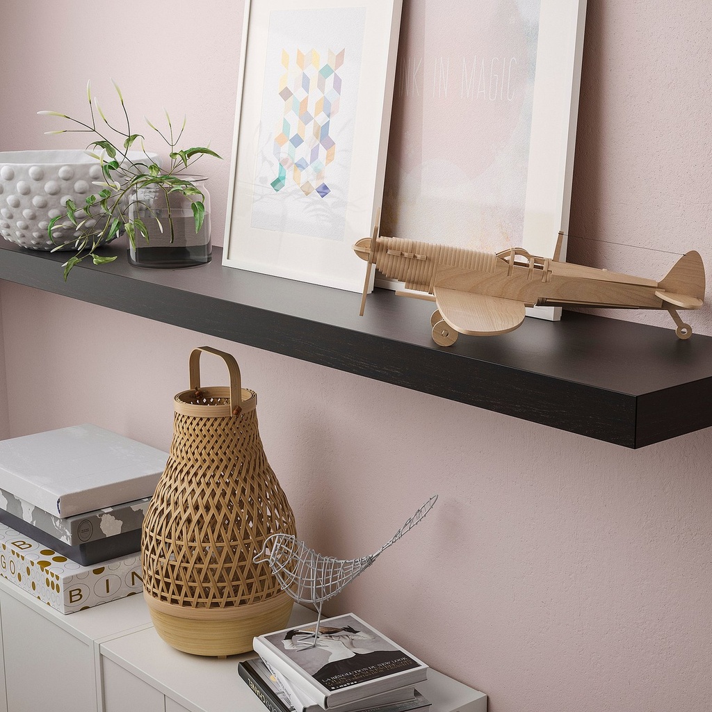 LACK Wall shelf - black-brown 190x26 cm - image 2