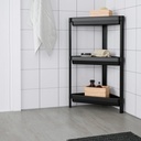 VESKEN Corner shelf unit - black 33x33x71 cm