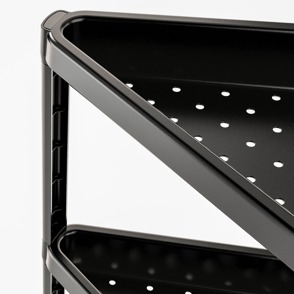 VESKEN Corner shelf unit - black 33x33x71 cm