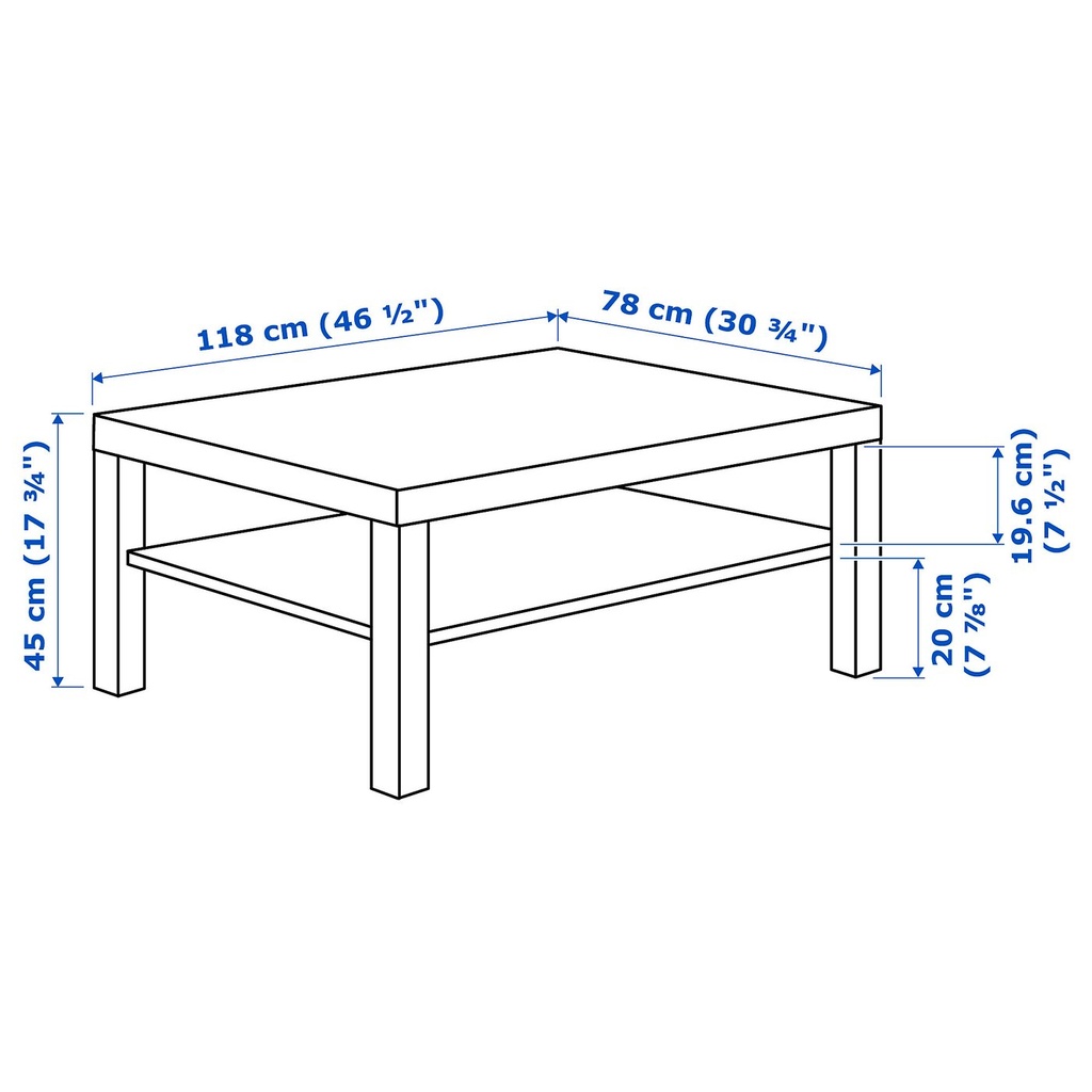 LACK Coffee table - black-brown 118x78 cm