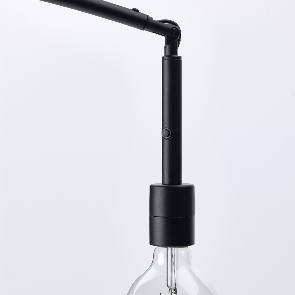 SKAFTET Floor lamp base, arched - black