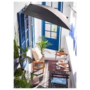 TÄRNÖ Chair, outdoor - foldable black/light brown stained