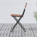 TÄRNÖ Chair, outdoor - foldable black/light brown stained
