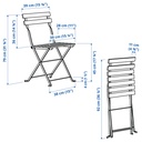 TÄRNÖ Chair, outdoor - foldable black/light brown stained