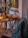 TÄRNÖ Chair, outdoor - foldable black/light brown stained