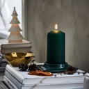 FENOMEN Unscented pillar candle - green 14 cm
