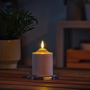 SMÅLOM LED pillar candle - battery-operated white 9 cm