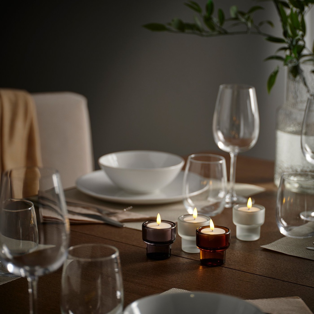 SKATGÅS LED tealight kit - with charging tray white