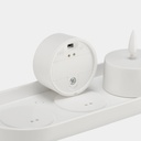 SKATGÅS LED tealight kit - with charging tray white