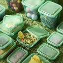 PRUTA Food container with lid, set of 17 - green