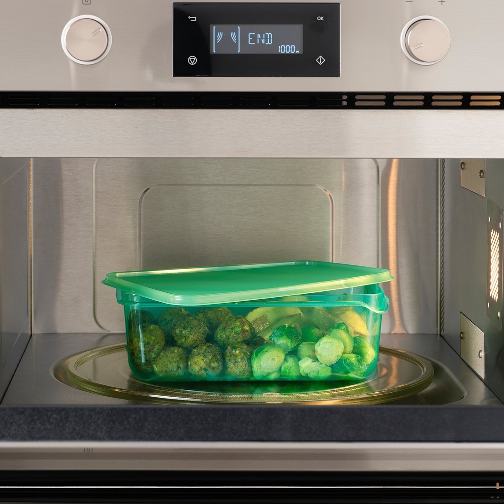 PRUTA Food container with lid, set of 17 - green