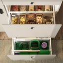 PRUTA Food container with lid, set of 17 - green