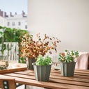 BUSKVERK Plant pot - in/outdoor grey 9 cm