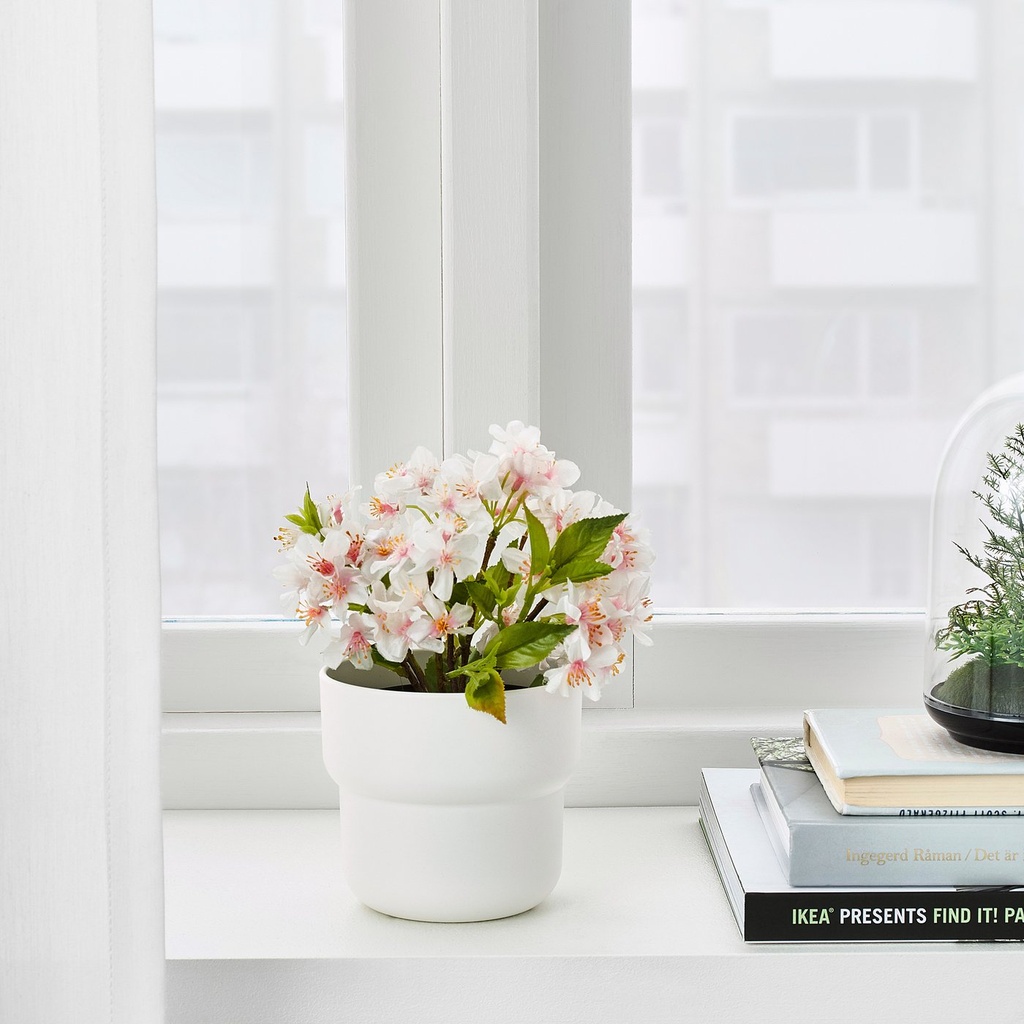 FÖRENLIG Plant pot - in/outdoor white 9 cm