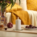 SMÅLOM LED pillar candle - battery-operated white 14 cm