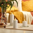 SMÅLOM LED pillar candle - battery-operated white 14 cm