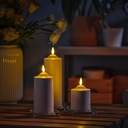 SMÅLOM LED pillar candle - battery-operated white 14 cm