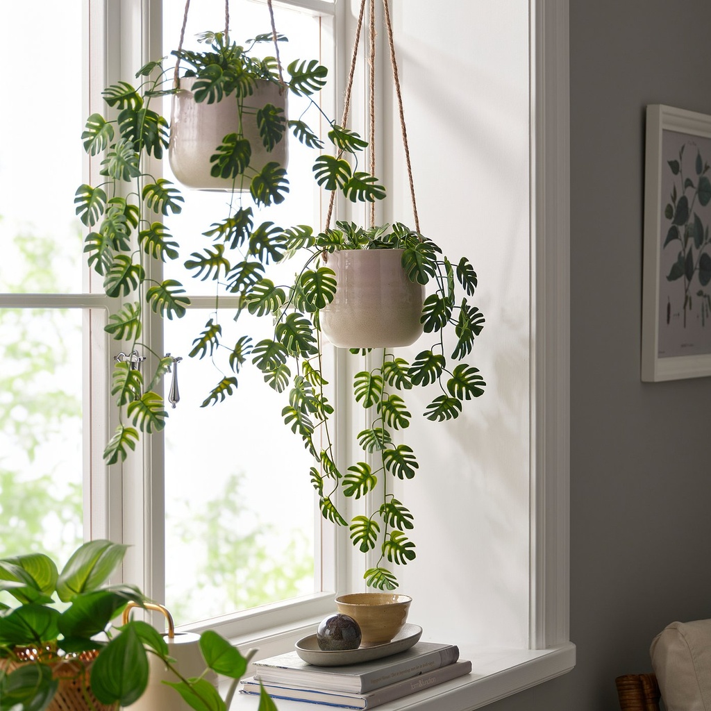 FEJKA Artificial potted plant - in/outdoor hanging/Monstera 9 cm