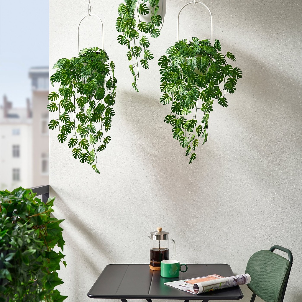 FEJKA Artificial potted plant - in/outdoor hanging/Monstera 9 cm