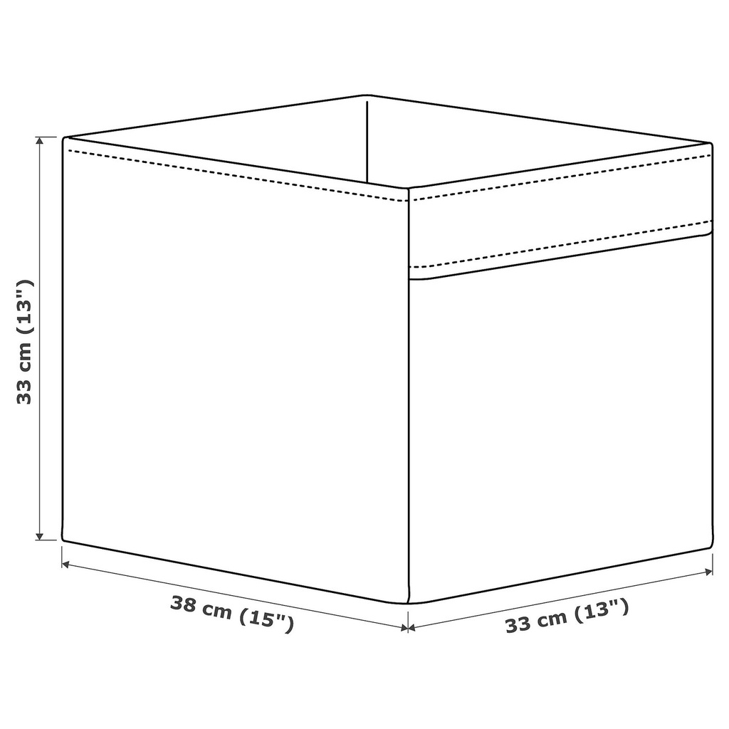 DRÖNA Box - beige/dotted 33x38x33 cm