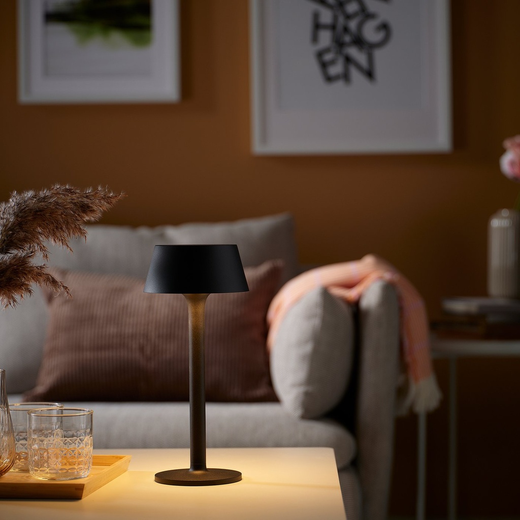 AVHÅLL LED portable lamp - battery-operated dimmable/black outdoor 29 cm