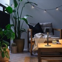 AVHÅLL LED portable lamp - battery-operated dimmable/black outdoor 29 cm
