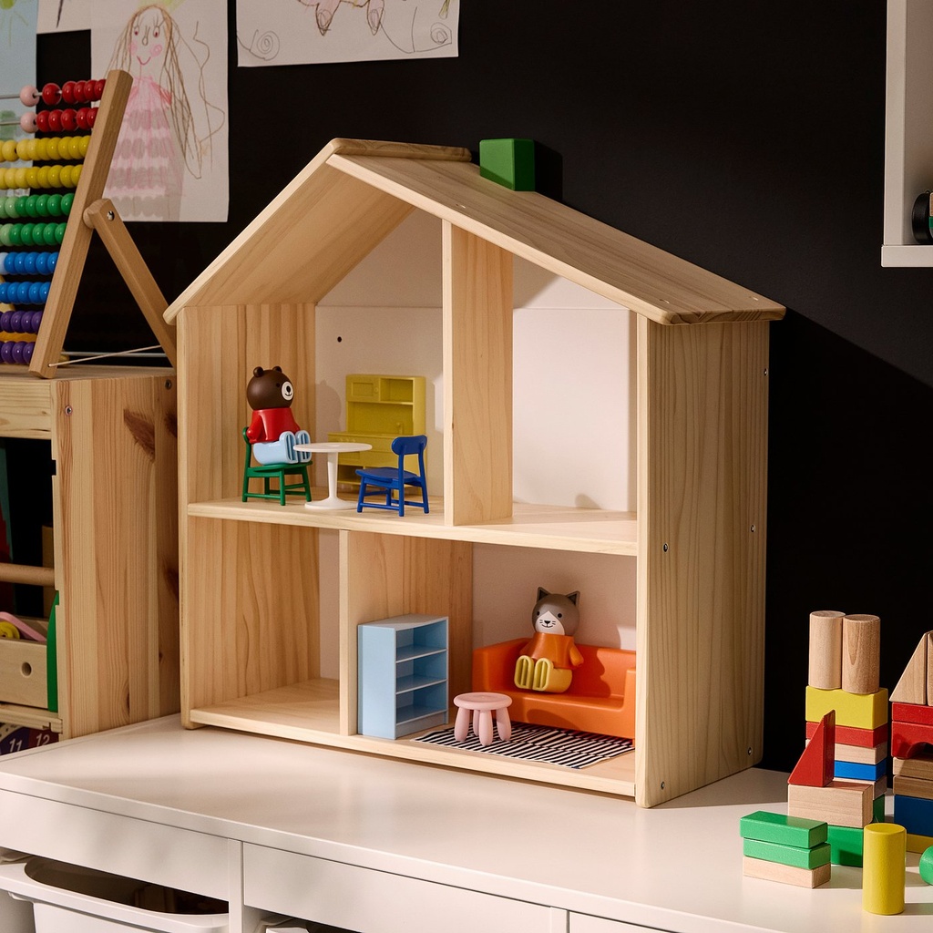 HUSET Dollhouse furniture and figures - living room/kitchen multicolour