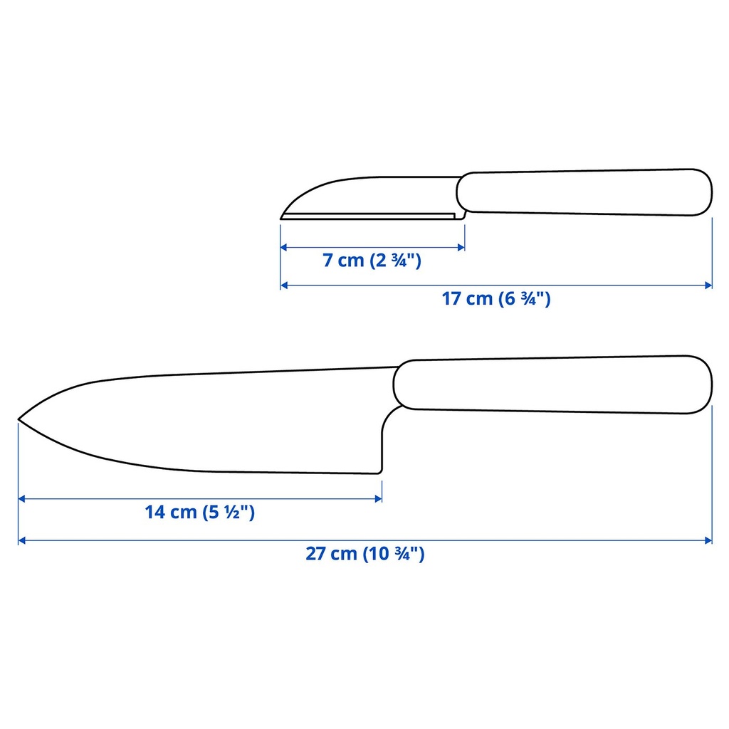 FÖRDUBBLA 2-piece knife set - grey