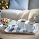 SOLDATFISK Tray - striped white/grey-blue 20x28 cm