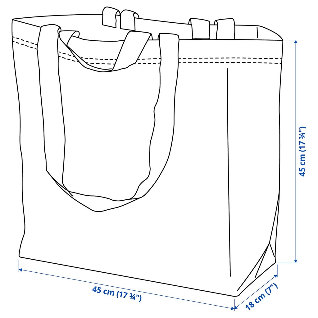 FRAKTA Carrier bag, medium - blue 45x18x45 cm/36 l