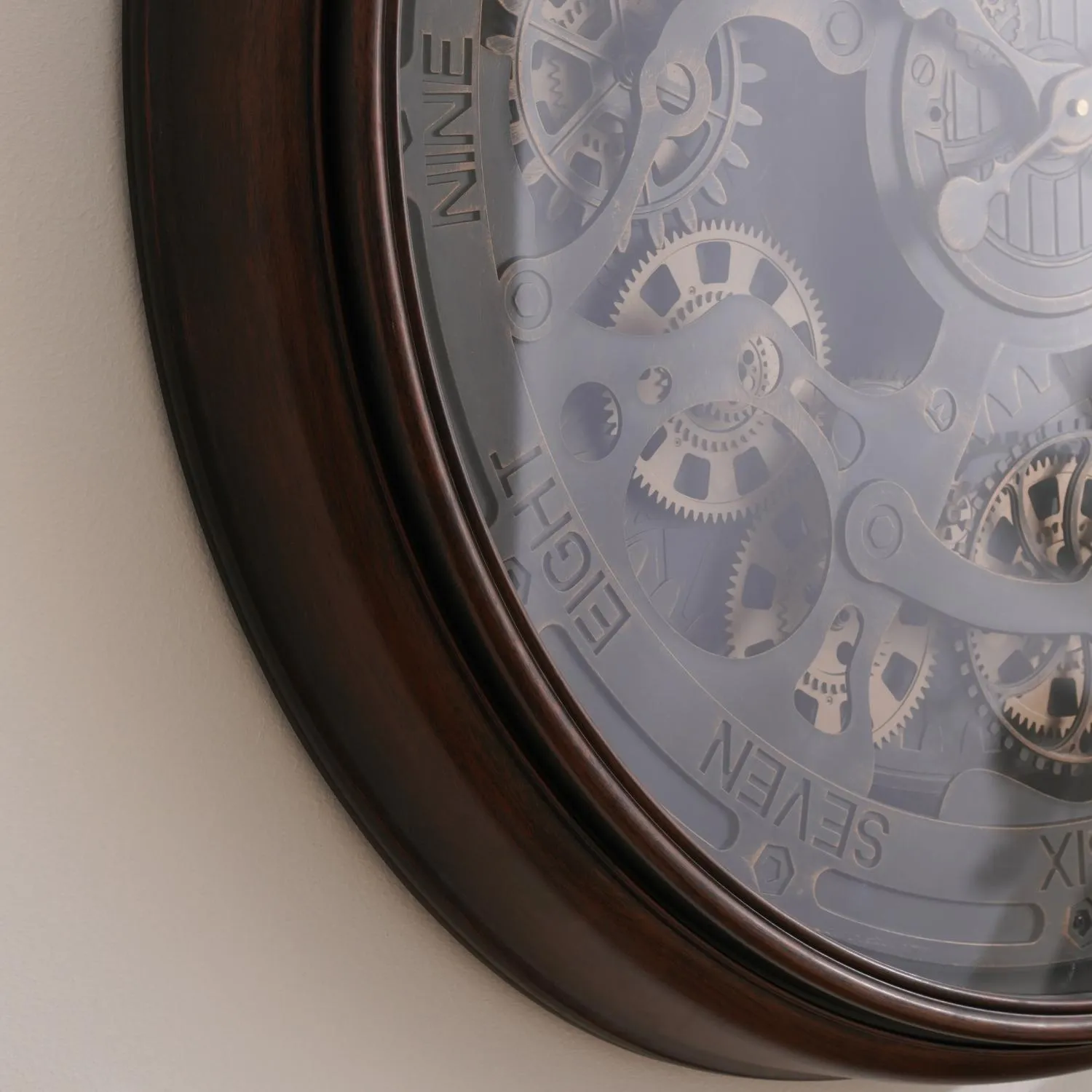 Liam Wall Clock with Gear 76x76x10cm - Antique Gold