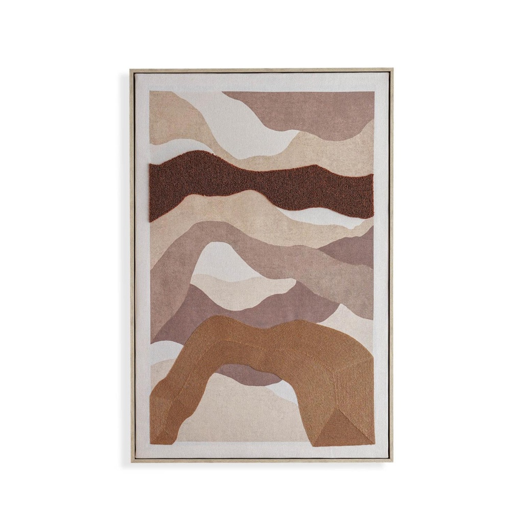 Adobe Abstract Canvas Framed Wall Art 60x90cm - Brown