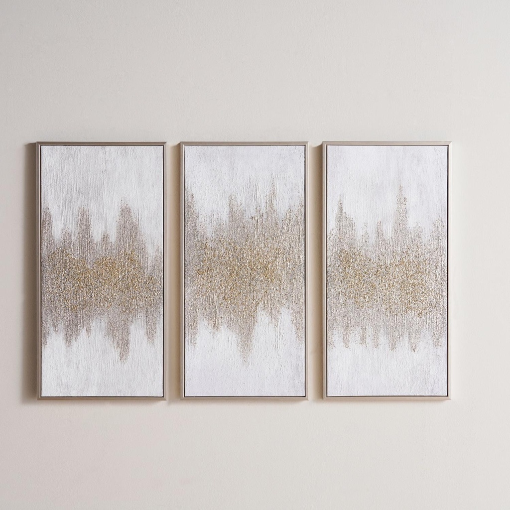 Resona 3-Piece Printed Canvas Wall Art 30x60cm - Green