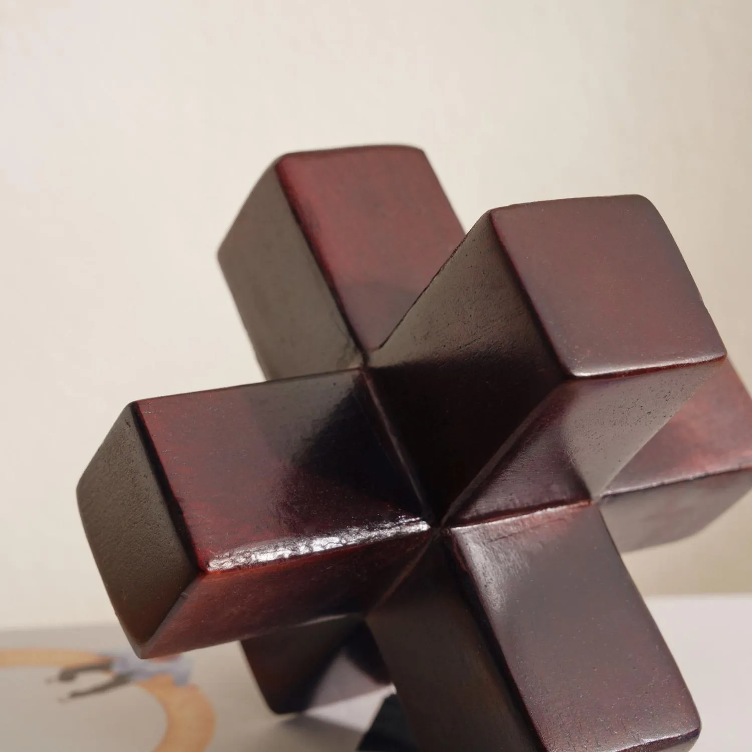 Revan Geometric Decorative Object 13x13x13cm-Brown