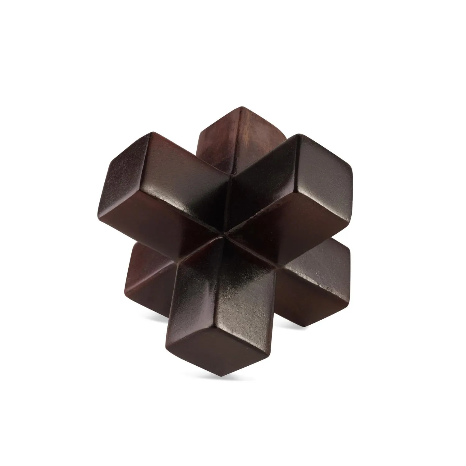 Revan Geometric Decorative Object 13x13x13cm-Brown