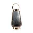 Hina Metal Lantern With Crackled Glass Design 25x25x40.5cm - Black/Gold