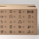 DUNDERGUBBE Moving box - brown 64x34x40 cm/80 l