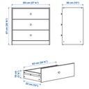 GURSKEN Chest of 3 drawers - light beige 69x67 cm - image 6