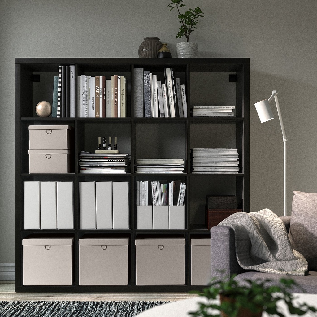 KALLAX Shelving unit - black-brown 147x147 cm - image 2