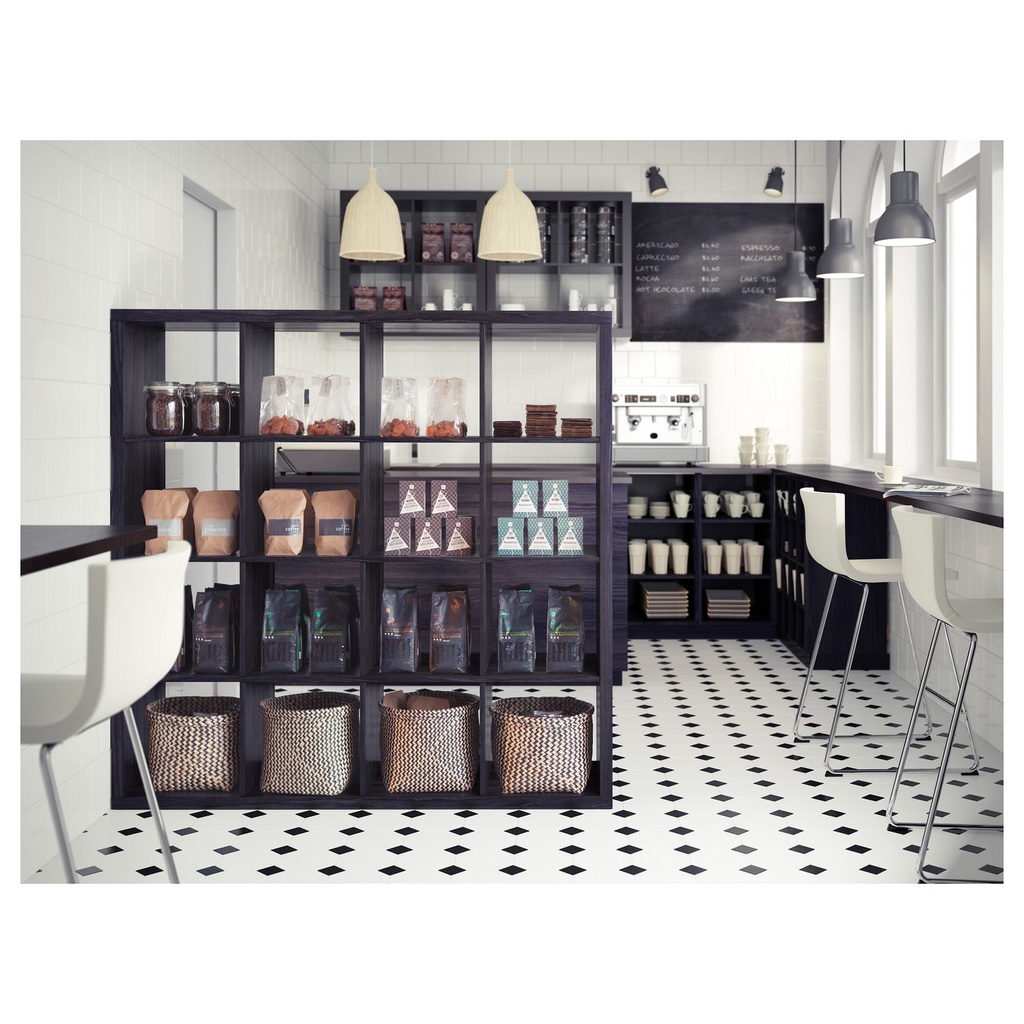 KALLAX Shelving unit - black-brown 147x147 cm - image 5