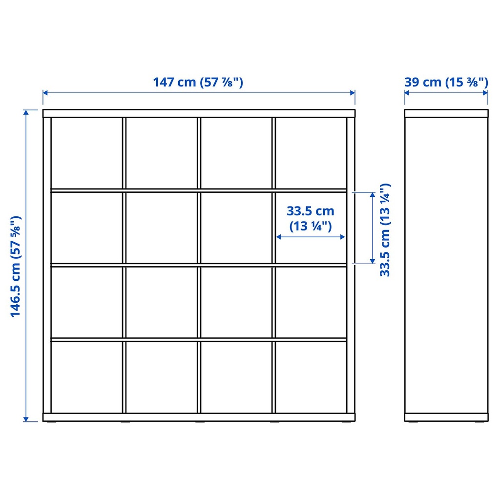 KALLAX Shelving unit - black-brown 147x147 cm - image 8