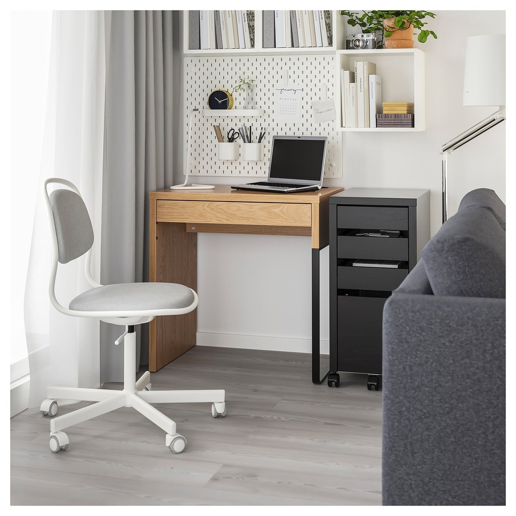 MICKE Desk - oak effect 73x50 cm - image 2