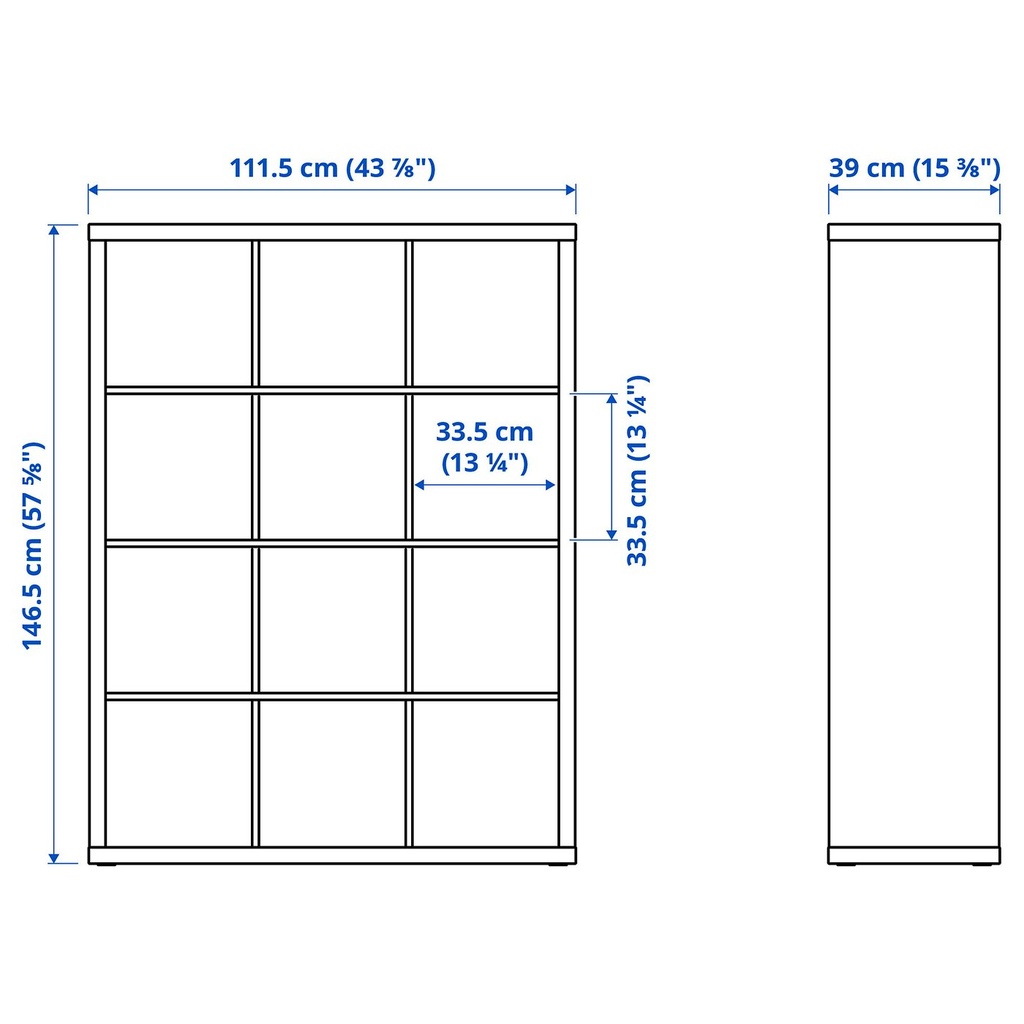 KALLAX Shelving unit - black-brown 112x147 cm - image 9