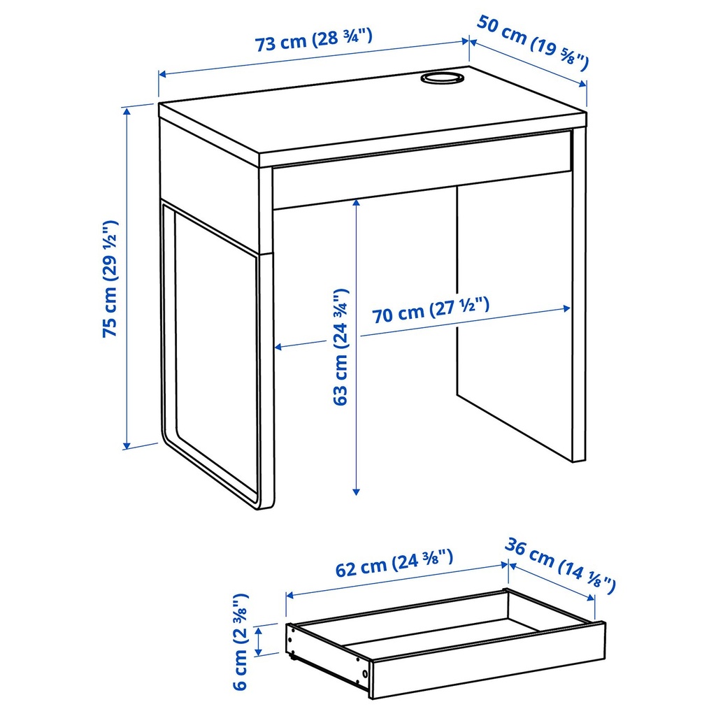 MICKE Desk - white 73x50 cm - image 3