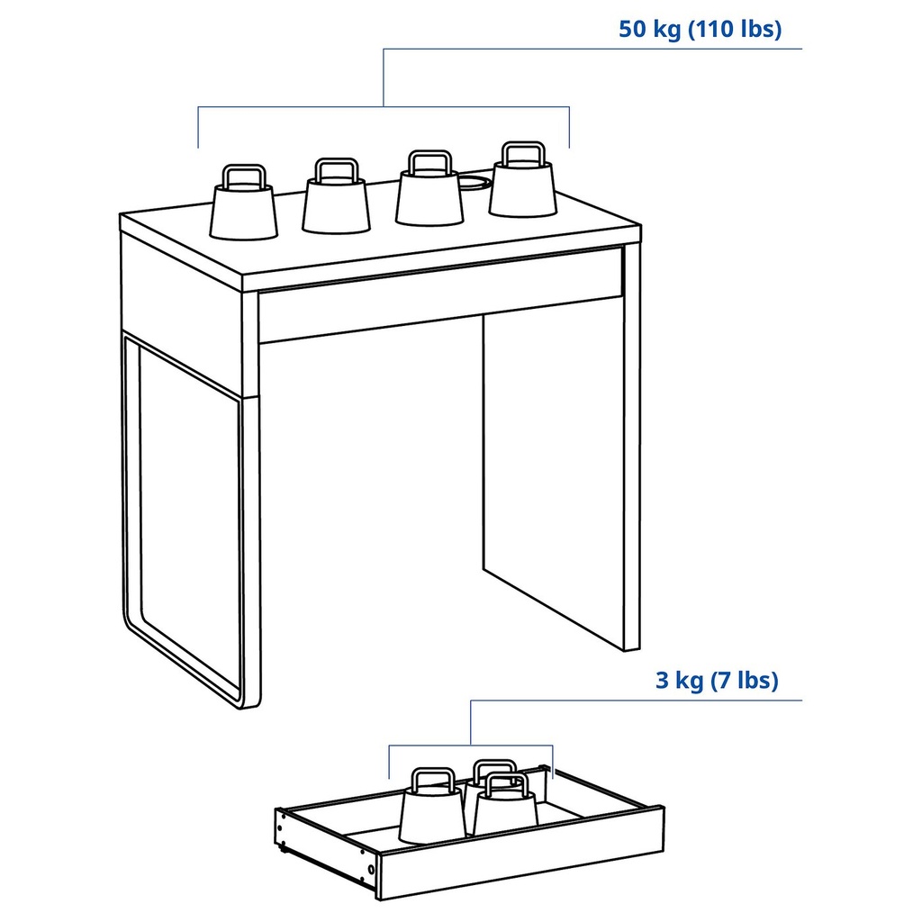MICKE Desk - white 73x50 cm - image 4