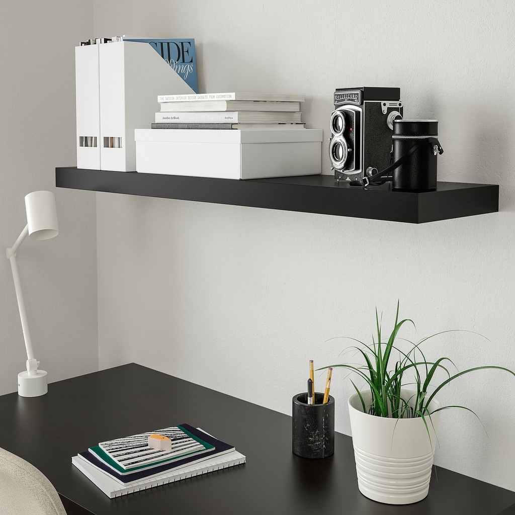 LACK Wall shelf - black-brown 110x26 cm - image 2